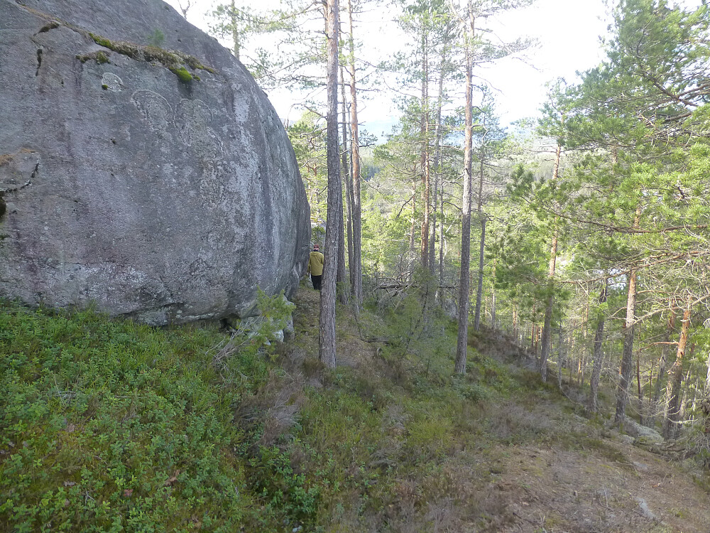 Her er vi på tur ned mellom skrenter