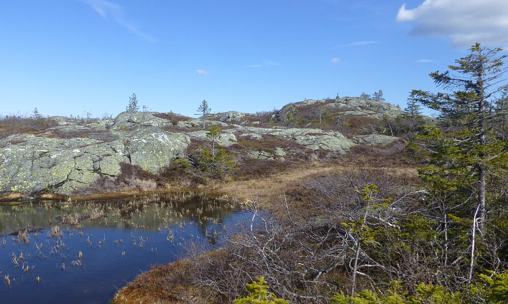 Vi er snart framme og vi går forbi noen småtjønner