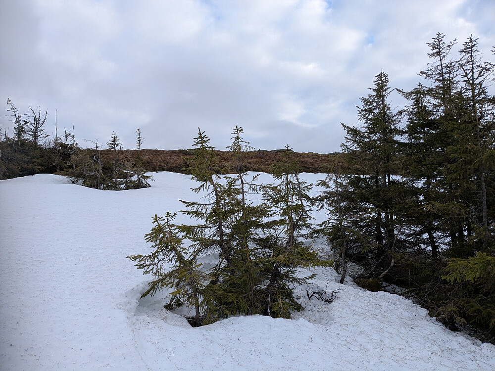 Litt snø mot toppen av Heggvikfjellet